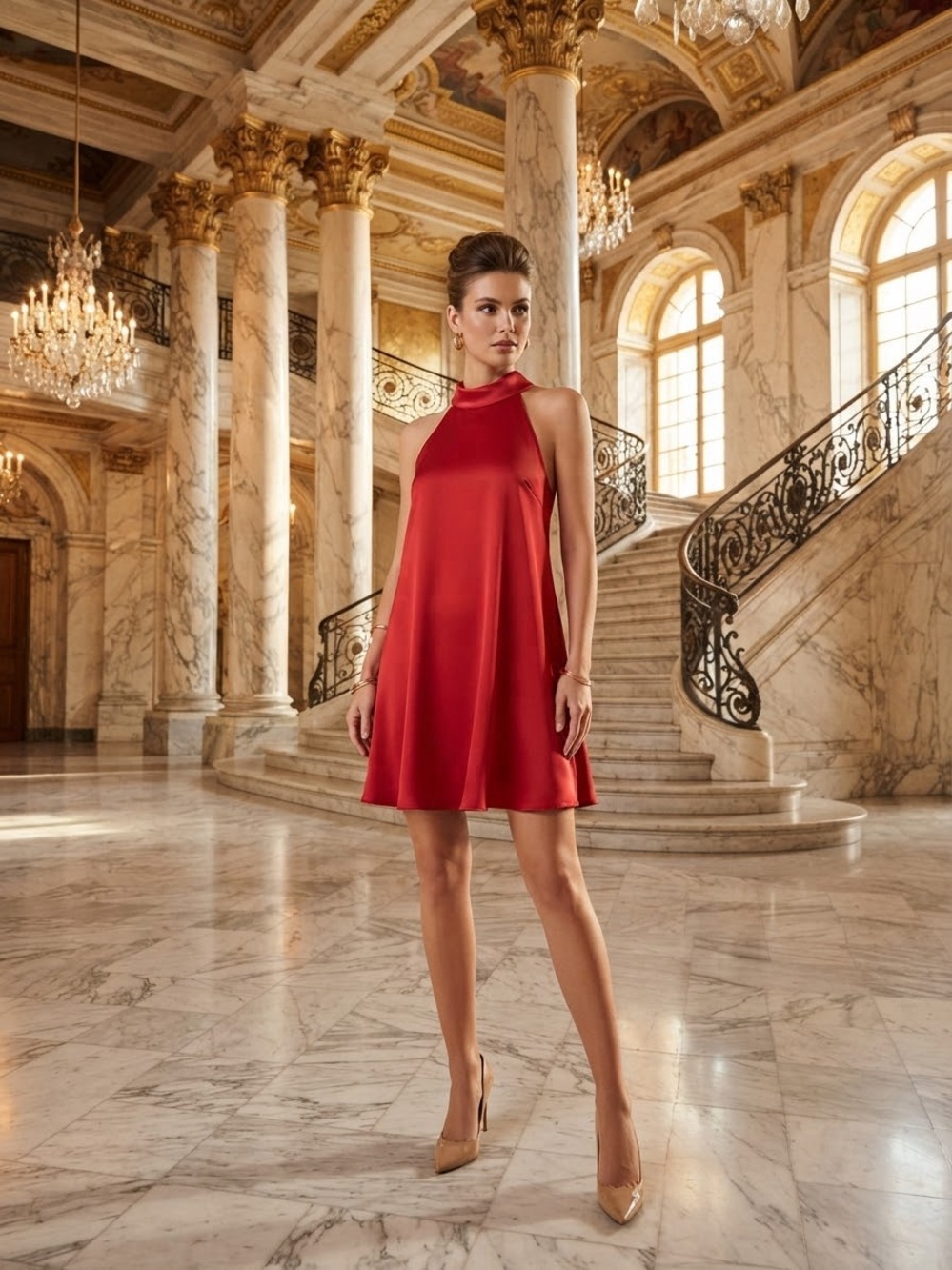 Banana Republic Red Halter Mini Dress